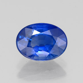 Safira azul natural 1,46ct, corte oval, VS