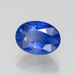 Safira azul natural 1,46ct, corte oval, VS