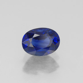 Safira azul natural 0,75ct, corte oval, VS