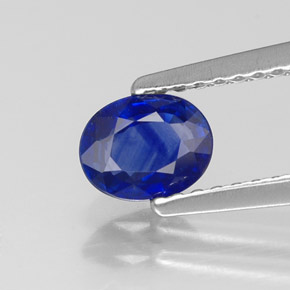 Safira azul natural 0,70ct, corte oval, VS