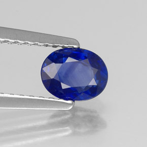 Safira azul natural 0,70ct, corte oval, VS