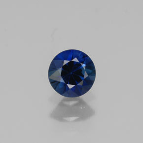 Safira azul natural 0,37ct, corte redondo, VVS