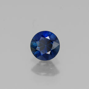 Safira azul natural 0,37ct, corte redondo, VVS