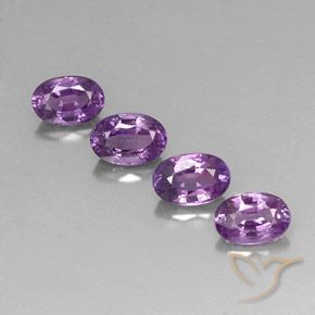 Pedras preciosas de Safira Violeta Claro-Médio natural de 2.61 ct, oval, VVS-VS