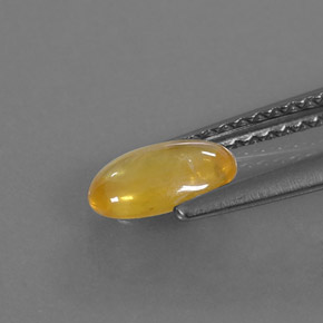 Safira amarelo natural 0,85ct, transparente, transparente/translúcido