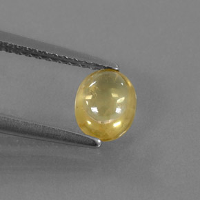Safira amarelo natural 0,87ct, transparente, transparente/translúcido