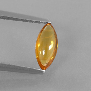 Safira laranja natural 0,74ct, transparente, transparente/translúcido