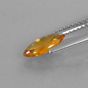Safira laranja natural 0,74ct, transparente, transparente/translúcido