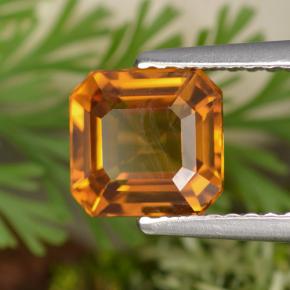 Safira laranja natural 2,08ct, corte esmeralda, VS-SI