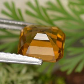 Safira laranja natural 2,08ct, corte esmeralda, VS-SI