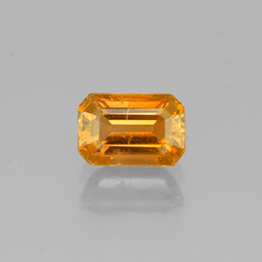Safira amarelo natural 0,93ct, corte esmeralda, SI
