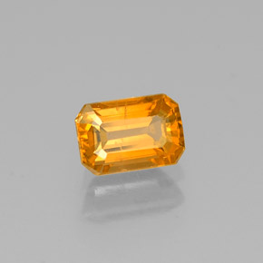 Safira amarelo natural 0,93ct, corte esmeralda, SI
