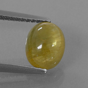 Safira amarelo natural 2,09ct, transparente, transparente/translúcido