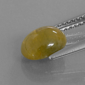 Safira amarelo natural 2,09ct, transparente, transparente/translúcido
