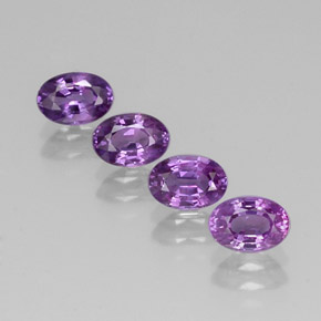 Pedras preciosas de safira violeta natural de  ct, corte oval, VVS-VS