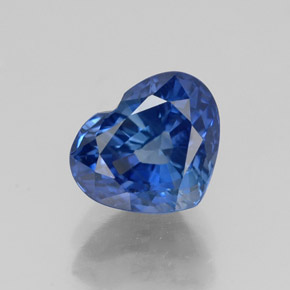 Safira azul natural 2,21ct, formato de coração, VS