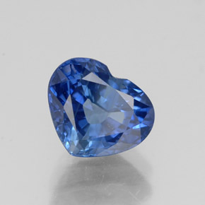 Safira azul natural 2,21ct, formato de coração, VS