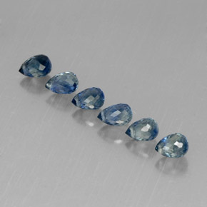 Pedras preciosas de safira azul natural de  ct, briolete, VVS-VS