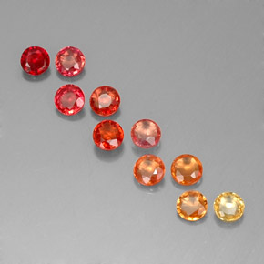 Pedras preciosas de safira multicolorido natural de  ct, corte redondo, VVS-VS