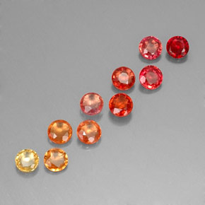 Pedras preciosas de safira multicolorido natural de  ct, corte redondo, VVS-VS