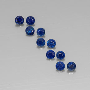 Pedras preciosas de safira azul natural de  ct, corte redondo, VVS-VS