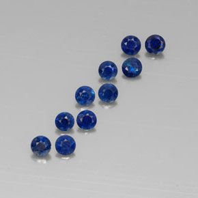 Pedras preciosas de safira azul natural de  ct, corte redondo, VVS-VS