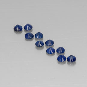 Pedras preciosas de safira azul natural de  ct, corte redondo, VVS-VS