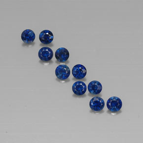 Pedras preciosas de safira azul natural de  ct, corte redondo, VVS-VS