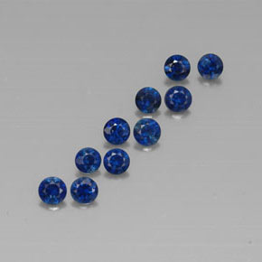 Pedras preciosas de safira azul natural de  ct, corte redondo, VVS-VS