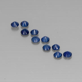 Pedras preciosas de safira azul natural de  ct, corte redondo, VVS-VS