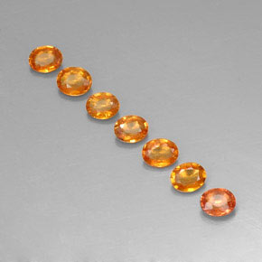 Pedras preciosas de safira laranja natural de 1,46 ct, corte oval, VVS-VS
