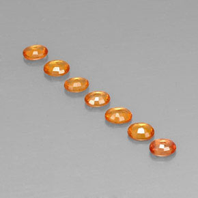 Pedras preciosas de safira laranja natural de 1,46 ct, corte oval, VVS-VS