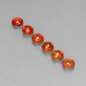 Pedras preciosas de safira laranja natural de  ct, corte redondo, VVS-VS