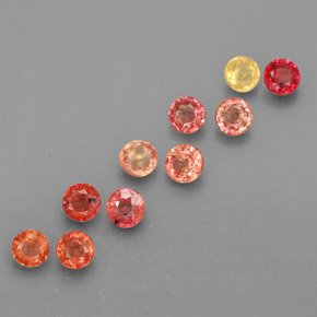 Pedras preciosas de safira multicolorido natural de  ct, corte redondo, VVS-VS