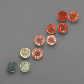 Pedras preciosas de safira multicolorido natural de  ct, corte redondo, VVS-VS