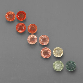 Pedras preciosas de safira multicolorido natural de  ct, corte redondo, VVS-VS