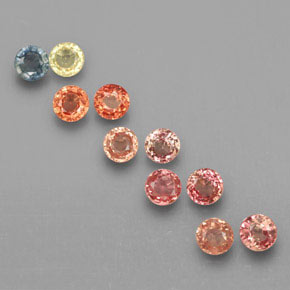 Pedras preciosas de safira multicolorido natural de  ct, corte redondo, VVS-VS