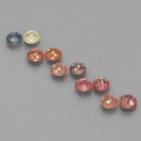 Pedras preciosas de safira multicolorido natural de  ct, corte redondo, VVS-VS