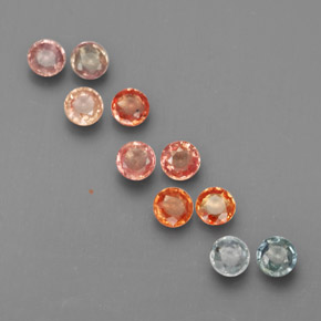 Pedras preciosas de safira multicolorido natural de  ct, corte redondo, VS