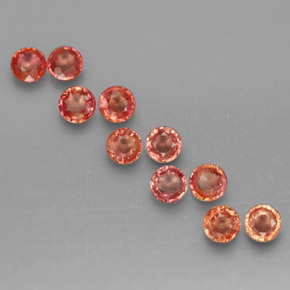 Pedras preciosas de safira multicolorido natural de  ct, corte redondo, VVS-VS