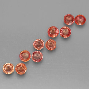 Pedras preciosas de safira multicolorido natural de  ct, corte redondo, VVS-VS
