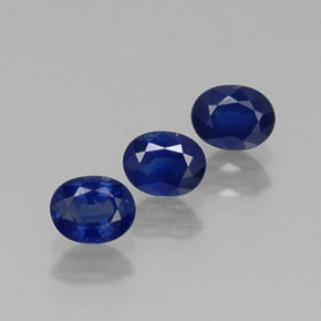 Pedras preciosas de safira azul natural de  ct, corte oval, VS