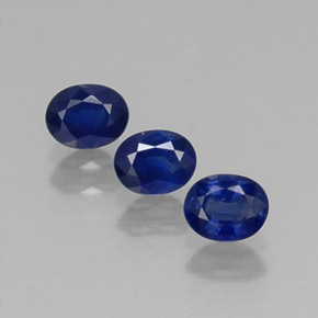 Pedras preciosas de safira azul natural de  ct, corte oval, VS