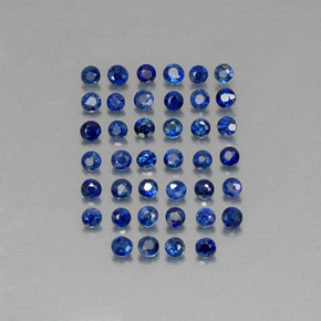 Pedras preciosas de safira azul natural de  ct, corte redondo, VVS-VS