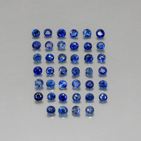 Pedras preciosas de safira azul natural de  ct, corte redondo, VVS-VS