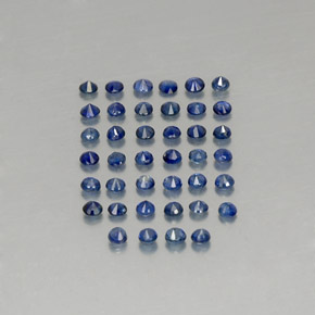 Pedras preciosas de safira azul natural de  ct, corte redondo, VVS-VS