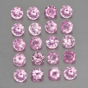Pedras preciosas de safira rosa natural de  ct, corte redondo, VVS-VS