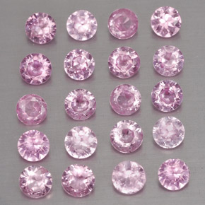 Pedras preciosas de safira rosa natural de  ct, corte redondo, VVS-VS