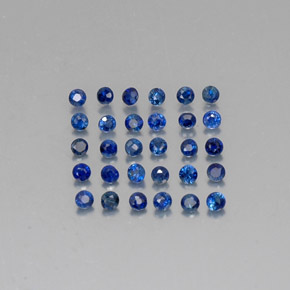 Pedras preciosas de safira azul natural de  ct, corte redondo, VVS-VS