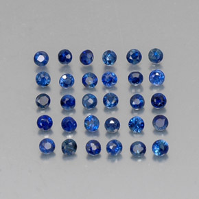 Pedras preciosas de safira azul natural de  ct, corte redondo, VVS-VS